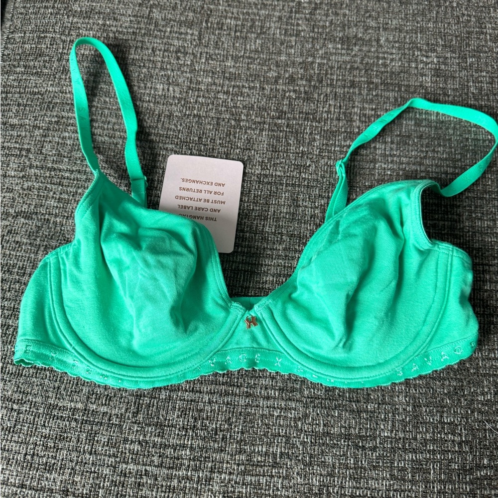 Cotton Unlined Underwire Jersey Teal T Shirt Bra